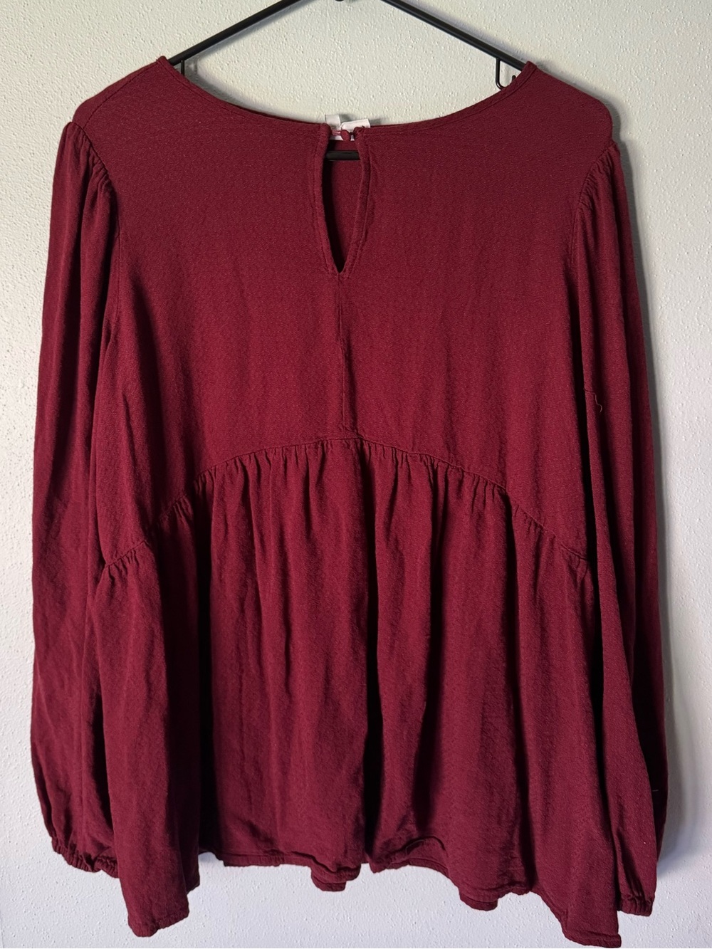 Motherhood Maternity Burgundy Long-Sleeve Peasant Tunic